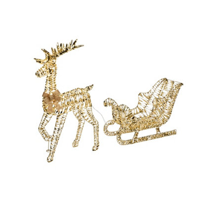 Scotts Of Stow Gold/White/Dark Twist Reindeer And Sleigh Lv - Image 4