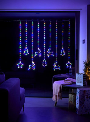 Rackhams Dark Festive Curtain Lights Multi Coloured - One Size - Image 4