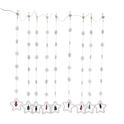 Scotts Of Stow White Xmas Star Curtain Lights Warm Lv - Image 4