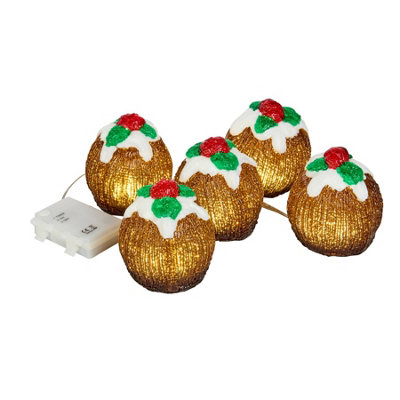 Rackhams Light/White Inlit Ice Xmas Puds Set Of 5 - One Size - Image 4