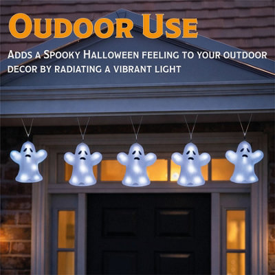  - Mysmartbuy Set Of 5 Light Up Acrylic Ghosts40 Led Halloween Stake Lights