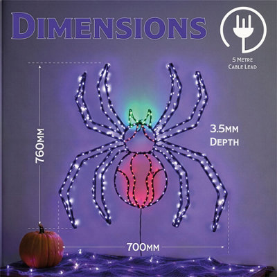  - Mysmartbuy 70 X 76Cm Light Up Spider Silhouette399 Led Halloween Decor