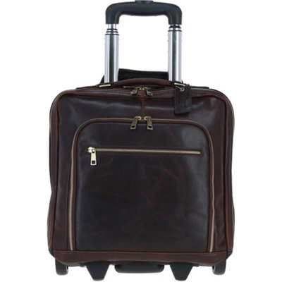 Ashwood Leather Real Leather Business Trolley Bag in Brown - Image 6