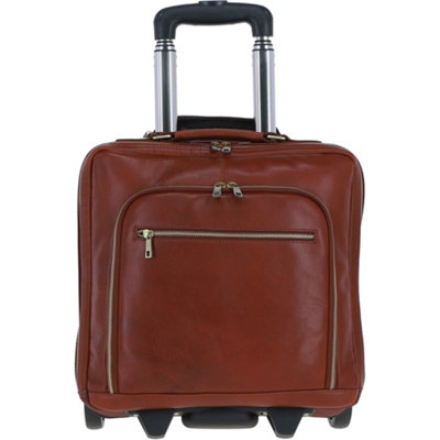 Ashwood Leather Tan Real Leather Business Trolley Bag In - Image 6
