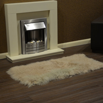 Fenland Sheepskin Fenland Luxury Mongolian Real Lamb RugNatural (120 Cm X 60 Cm)