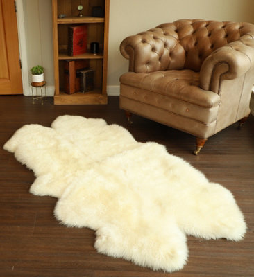 Fenland Sheepskin Fenland Indoor Australian Real Sheepskin Quad RugIvory (180 Cm X 120 Cm) from B&Q