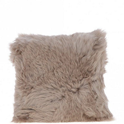 Fenland Sheepskin Fenland Luxurious Real Sheepskin Fluffy Cushion Pillow - Camel (40Cm X 40Cm) 40Cm