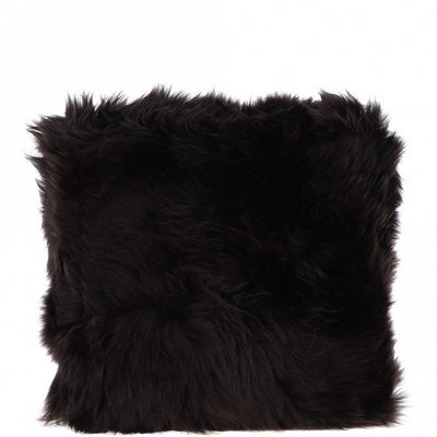 Fenland Sheepskin Fenland Luxurious Real Sheepskin Fluffy Cushion PillowChocolate (40Cm X 40Cm) from B&Q