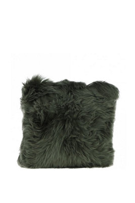 Ashwood Green Sheepskin Cushion Cypress Size: One Size - Image 3