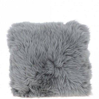 B&Q -  Fenland Luxurious Real Sheepskin Fluffy Cushion PillowGrey (40Cm X 40Cm)