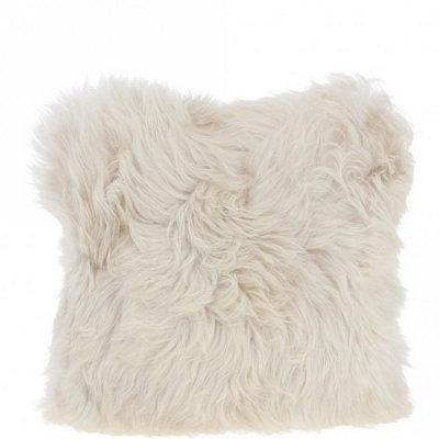 Rackhams Sheepskin Cushion - One Size - Lenen - Sheepskin - Image 3