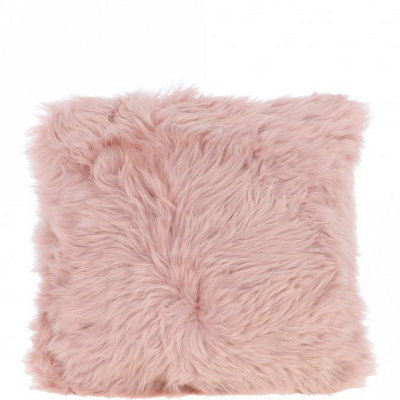 Fenland Sheepskin Fenland Luxurious Real Sheepskin Fluffy Cushion PillowRose (40Cm X 40Cm) from B&Q