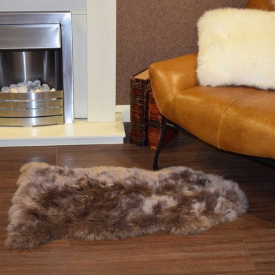 B&Q -  Fenland Indoor Single Australian Real Sheepskin RugBrown (90 Cm X 60 Cm)