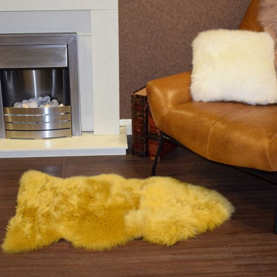 Fenland Sheepskin Fenland Indoor Single Australian Real Sheepskin RugYellow (90 Cm X 60 Cm) from B&Q