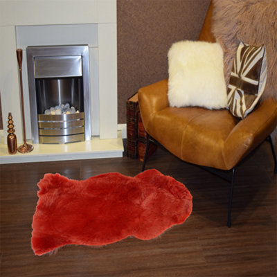 Fenland Sheepskin Fenland Indoor Single Australian Real Sheepskin RugOrange (90 Cm X 60 Cm) from B&Q