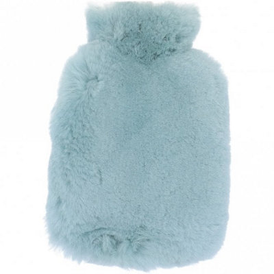 B&Q -  Fenland Real Sheepskin Hot Water Bottle Cover With 1L BottleDuck Egg (27Cm X 22Cm)