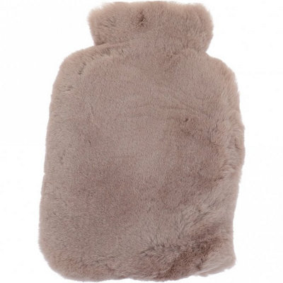 B&Q -  Fenland Real Sheepskin Hot Water Bottle Cover With 1L BottleLight Brown (27Cm X 22Cm)