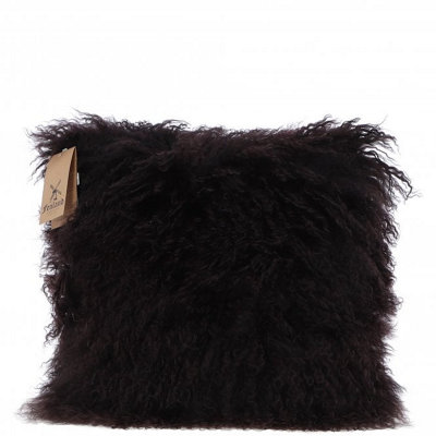 Fenland Sheepskin Fenland Genuine Lamb Wool Cushion WarmSoft And Elegant DesignChocolate (40Cm X 40Cm) from B&Q
