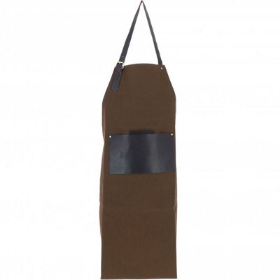 Fenland Sheepskin Fenland Exquisite Leather X Canvas ApronBrandy/green from B&Q
