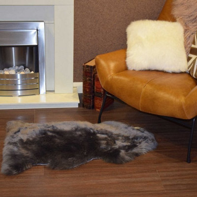 Fenland Sheepskin Fenland Indoor Single Australian Real Sheepskin RugChocolate (90 Cm X 60 Cm) from B&Q