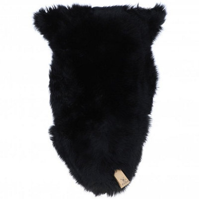 B&Q -  Fenland Indoor Single Australian Real Sheepskin RugBlack (90 Cm X 60 Cm)