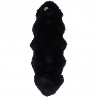 Fenland Sheepskin Fenland Indoor Double Australian Real Sheepskin RugBlack (180 Cm X 60 Cm) from B&Q