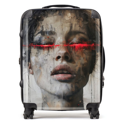 Warren Reed Designer Abstract Face In Motion SuitcaseLarge from B&Q