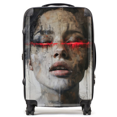 Warren Reed Designer Abstract Face In Motion SuitcaseMedium from B&Q