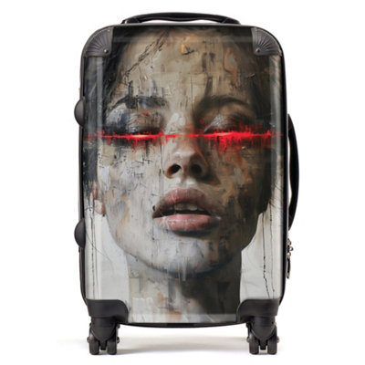 Warren Reed Designer Abstract Face In Motion SuitcaseCabin from B&Q