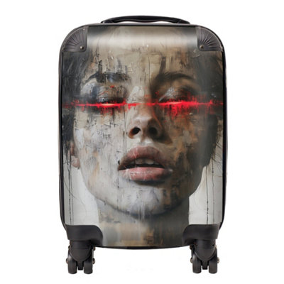 Warren Reed Designer Abstract Face In Motion SuitcaseMini Cabin from B&Q
