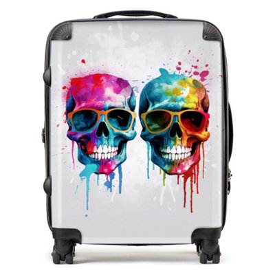 Warren Reed Designer Splashart Happy Skeletons SuitcaseLarge from B&Q