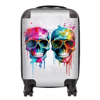 Warren Reed Designer Splashart Happy Skeletons SuitcaseSmall from B&Q