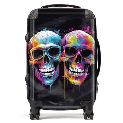 Warren Reed Designer Splashart Happy Skeletons In Glasses SuitcaseCabin from B&Q