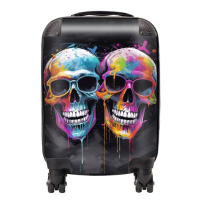 Warren Reed Designer Splashart Happy Skeletons In Glasses SuitcaseSmall from B&Q