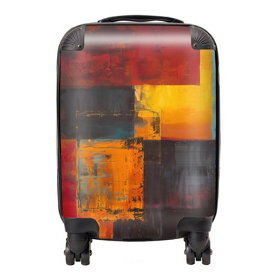 Warren Reed Designer Golden Blocks Of Abstract SuitcaseMini Cabin from B&Q