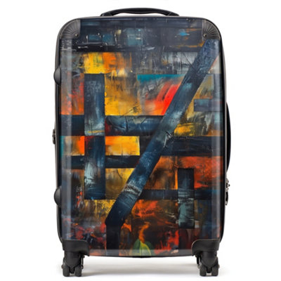 Warren Reed Designer Geometric Interplay: Abstract Patterns SuitcaseMedium from B&Q