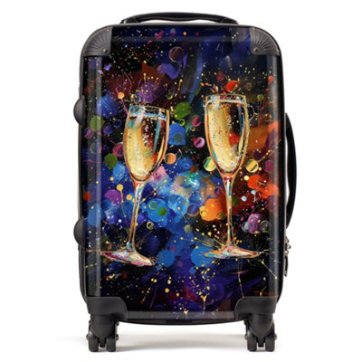 Warren Reed Designer Splashart Champagne Flutes SuitcaseCabin from B&Q
