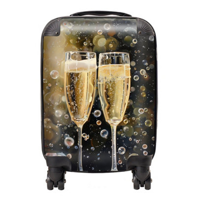 Warren Reed Designer Splashart Bubbly Champagne Flues SuitcaseSmall from B&Q