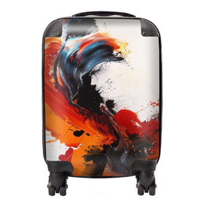 Warren Reed Designer Fiery Waves: Abstract Motion Suitcase - Mini Cabin