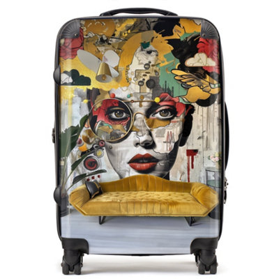Warren Reed Designer Abstract Face Behind Sofa SuitcaseMedium from B&Q