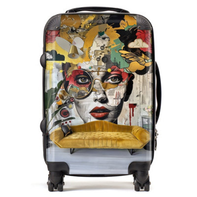 Warren Reed Designer Abstract Face Behind Sofa SuitcaseCabin from B&Q