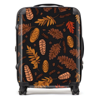 Warren Reed Designer Autumn Leaves And Pinecones SuitcaseLarge from B&Q