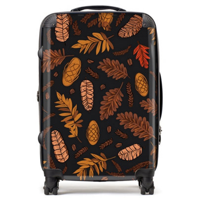 Warren Reed Designer Autumn Leaves And Pinecones SuitcaseMedium from B&Q