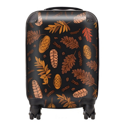 Warren Reed Designer Autumn Leaves And Pinecones SuitcaseSmall from B&Q