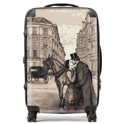 Warren Reed Designer Victorian Lovers On A London Street SuitcaseMedium from B&Q