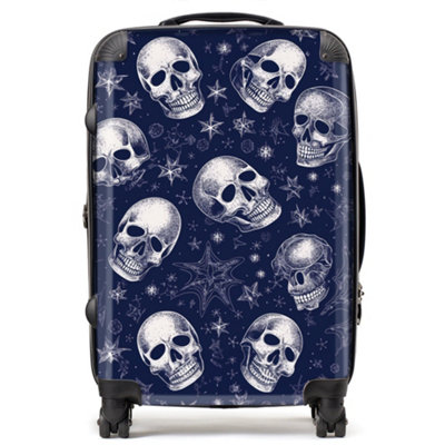 Warren Reed Designer Evening Skulls And Stars Suitcase - Medium
