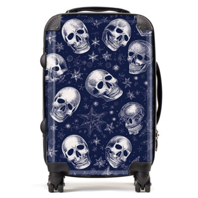Warren Reed Designer Evening Skulls And Stars Suitcase - Cabin Small