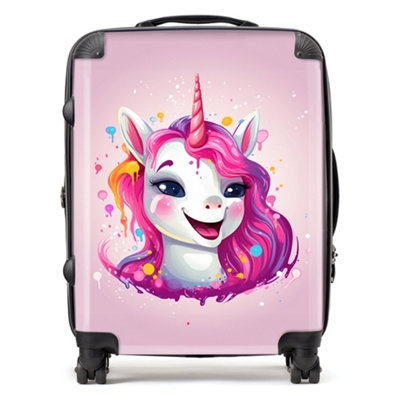 Warren Reed Designer Happy Unicorn Splashart SuitcaseLarge from B&Q