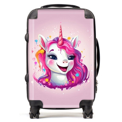 Warren Reed Designer Happy Unicorn Splashart SuitcaseCabin from B&Q