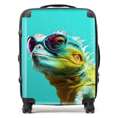 Warren Reed Designer Splashart Iguana Wearing Glasses SuitcaseLarge from B&Q